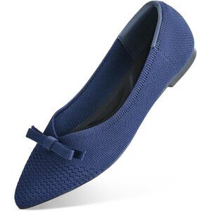 Sicare Blue Ballet Flats Round Toe Slip on Casual Dressy Flats for Office Work